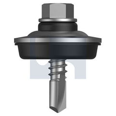 Hobsons - #12-14 x 25 - R1000 Bi-Metal Bi-Metal 304 Metal SDS Aluminium Seal Hex - 304 Stainless | T4XMXAH1214025