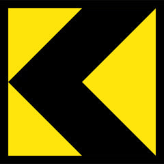 Uniform Safety Signs - Boxed Edge - 600 x 600mm - Class 1 Reflective - Chevron (B/Y) | T5-5