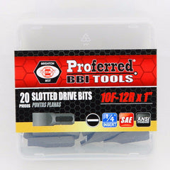 BBI - Slotted Drive Bits 10f-12r.1".1/4" Hex Shank | T52008
