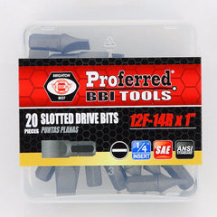 BBI - Slotted Drive Bits 12f-14r.1".1/4" Hex -bull Nose Shank | T52009
