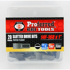 BBI - Slotted Drive Bits 14f-16r.1".1/4" Hex -bull Nose Shank | T52010