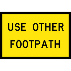Uniform Safety Signs - Boxed Edge - 900x600mm - Class 1 Reflective - Use Other Footpath (B/Y) | T8-3