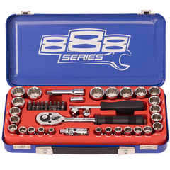 888 Tools - Socket Set - 888 3/8" Dr 12Pt Metric/Sae 50Pc | T820201
