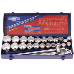 888 Tools - Socket Set - 888 3/4"Dr 12Pt 26Pc Metal Box | T820400