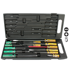 888 Tools - Screwdriver Set 13Pc Phillips/Slotted Plastic Carr | T834000