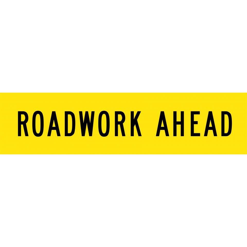 Uniform Safety Signs - 1200x300mm - Corflute - Class 1 - Roadwork Ahead | T9-10