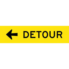 Uniform Safety Signs - 1200x300mm - Corflute - Class 1 - Detour (Arrow Left) | T9-14