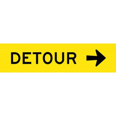 Uniform Safety Signs - 1200x300mm - Corflute - Class 1 - Detour (Arrow Right) | T9-15
