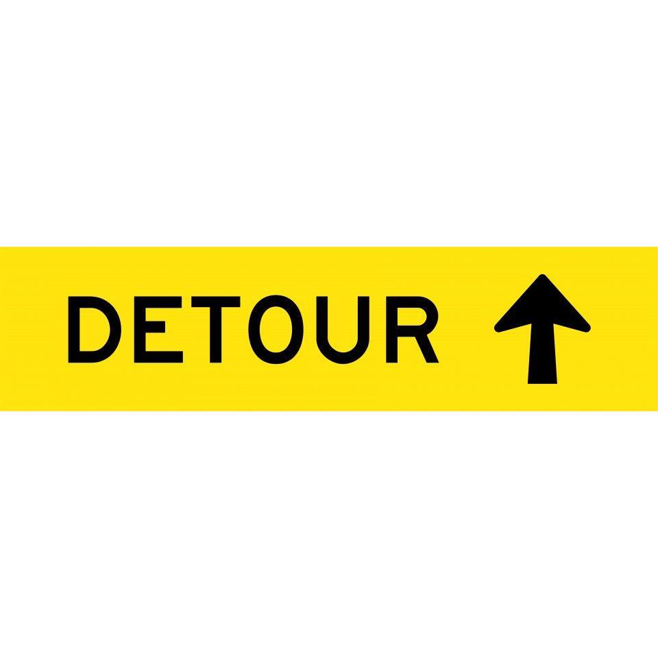 Uniform Safety Signs - 1200x300mm - Corflute - Class 1 - Detour (Arrow Up) | T9-16