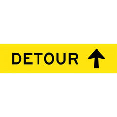 Uniform Safety Signs - 1200x300mm - Corflute - Class 1 - Detour (Arrow Up) | T9-16