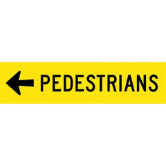 Uniform Safety Signs - 1200x300mm - Corflute - Class 1 - Pedestrians (Arrow Left) | T9-18