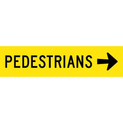 Uniform Safety Signs - 1200x300mm - Corflute - Class 1 - Pedestrians (Arrow Right) | T9-19