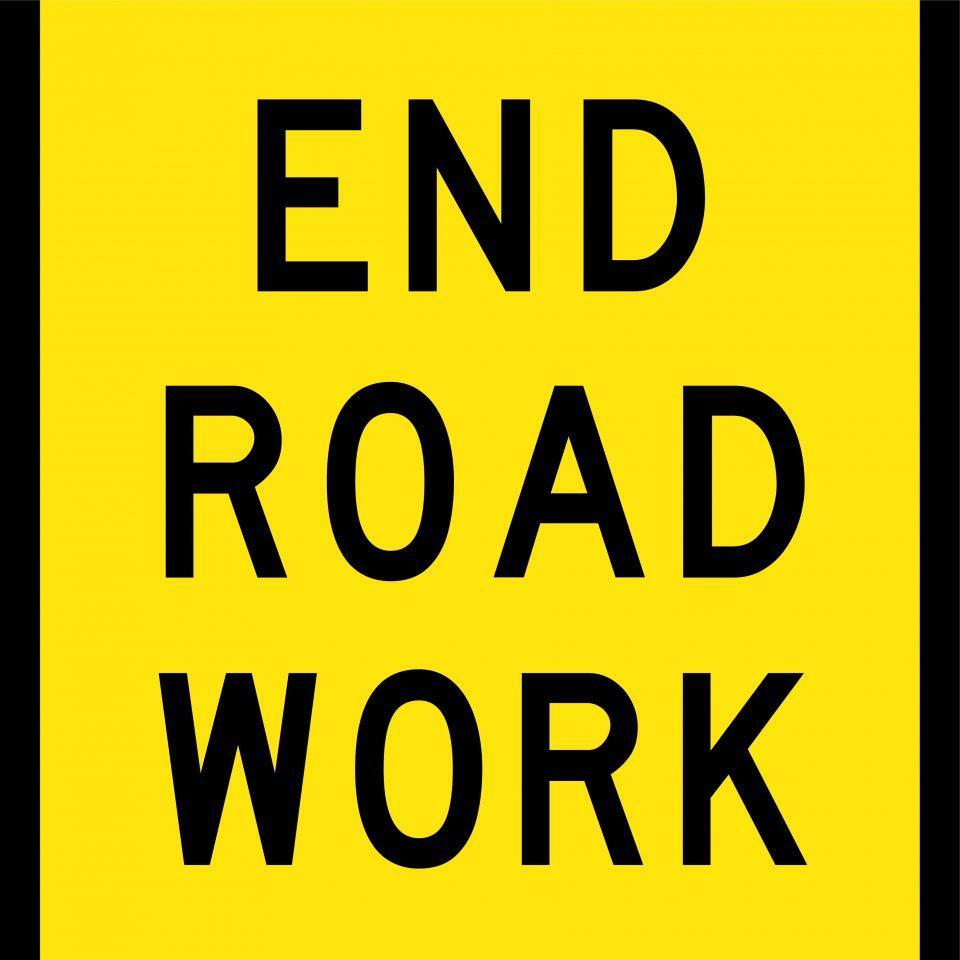 Uniform Safety Signs - 600x600mm - Corflute - Class 1 - End Road Work | T9-26