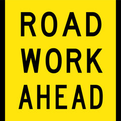Uniform Safety Signs - 600 x 600mm - Aluminium - Class 1 - Reflective - Road Work Ahead | T9-27M