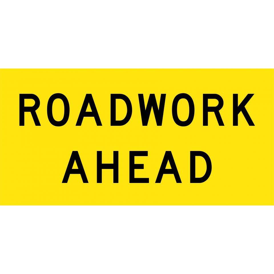 Uniform Safety Signs - 1200x600mm - Corflute - Class 1 - Roadwork Ahead | T9-32