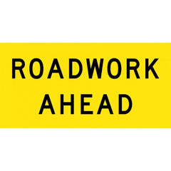 Uniform Safety Signs - 1200x600mm - Corflute - Class 1 - Roadwork Ahead | T9-32