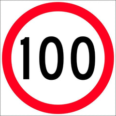 Uniform Safety Signs - 600x600mm - Corflute - Class 1 - 100 km Speed Restriction in Roundel | T9-40
