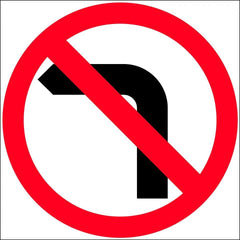 Uniform Safety Signs - 600x600mm - Corflute - Class 1 - No Left Turn Picto | T9-42