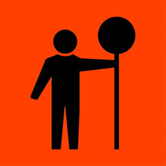 Uniform Safety Signs - 600x600mm - Corflute - Class 1 - Symbolic Stop/Slow Man Picto | T9-45