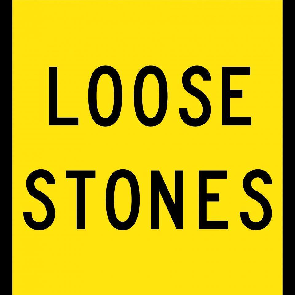 Uniform Safety Signs - 600x600mm - Corflute - Class 1 - Loose Stones | T9-60