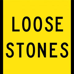 Uniform Safety Signs - 600x600mm - Corflute - Class 1 - Loose Stones | T9-60