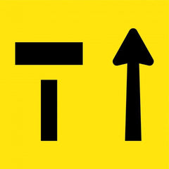 Uniform Safety Signs - 600x600mm - Corflute - Class 1 - Lane Status Closed (T) - Open (Arrow Up) | T9-76