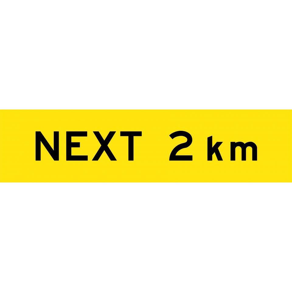 Uniform Safety Signs - 1200x300mm - Corflute - Class 1 - Next 2 km | T9-82