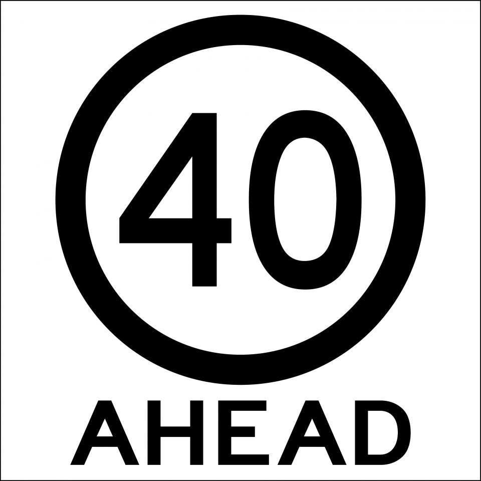 Uniform Safety Signs - 600x600mm - Corflute - Class 1 - 40 Ahead | T9-88