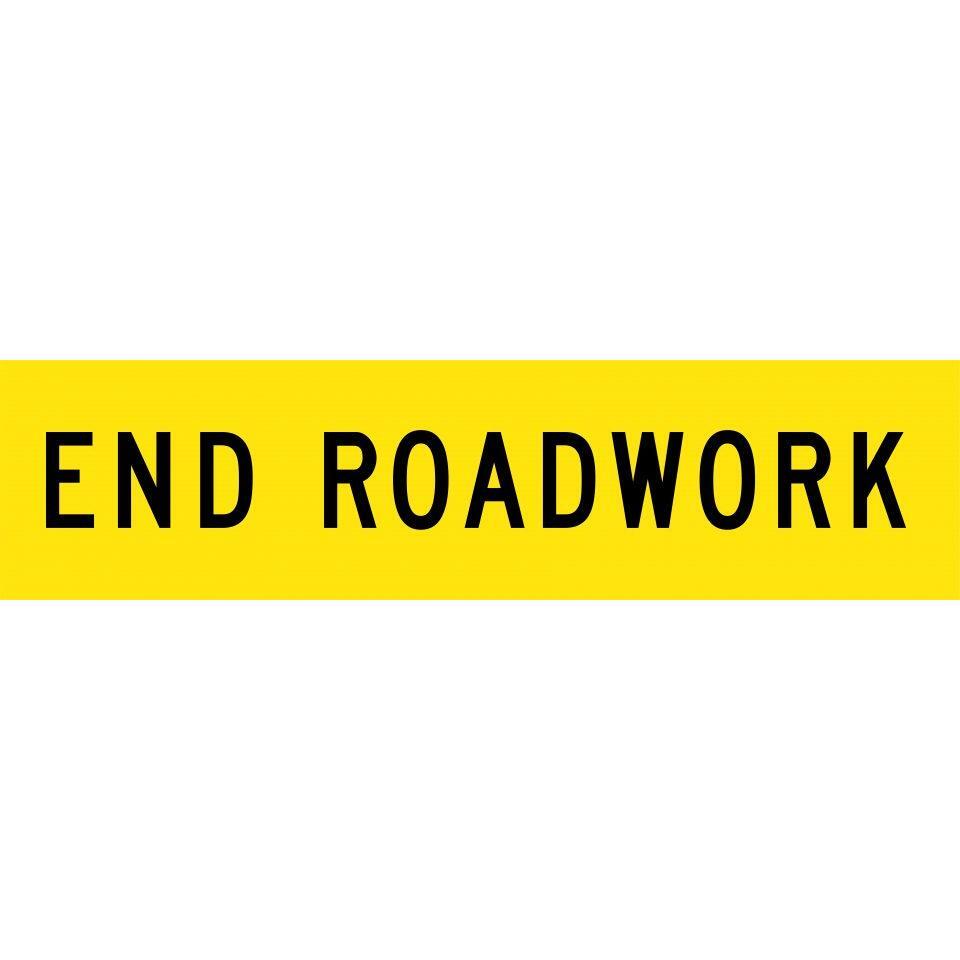 Uniform Safety Signs - 1200x300mm - Corflute - Class 1 - End Roadwork | T9-9