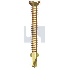 Hobsons - #10-16 x 50 ZINC YELLOW PASSIVATE AS3566 SQUARE DRIVE METAL WINGS COUNTERSUNK | Q419 (Pack of 500)