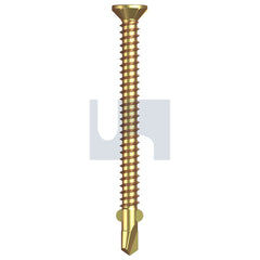 Hobsons - #10-16 x 60 ZINC YELLOW PASSIVATE AS3566 SQUARE DRIVE METAL WINGS COUNTERSUNK | FS421 (Pack of 500)
