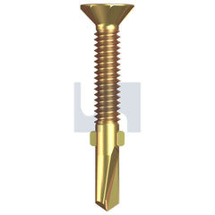 Hobsons - #14-20 x 50 - Yellow Passivate Phillips Drive CSK Rib Head - Zinc - Qty 500 | T9PHYRP1420050