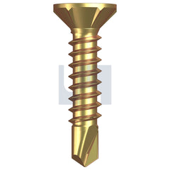 Hobsons - #8-18 x 20 - Yellow Passivate Phillips Drive Metal SDS Countersunk Rib - Zinc | FST9PMYRP0818020