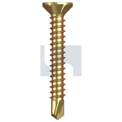 Hobsons - #8-18 x 30 - Yellow Passivate Phillips Drive Metal SDS Countersunk Rib - Zinc - Qty 1000 | T9PMYRP0818030