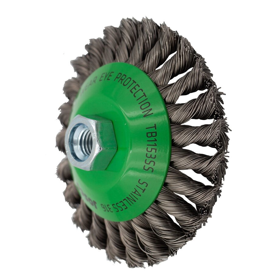 Josco - Brush Bevel TK24 - 115 x 1R x M14 0.50 Stainless 316 | TB1153SS
