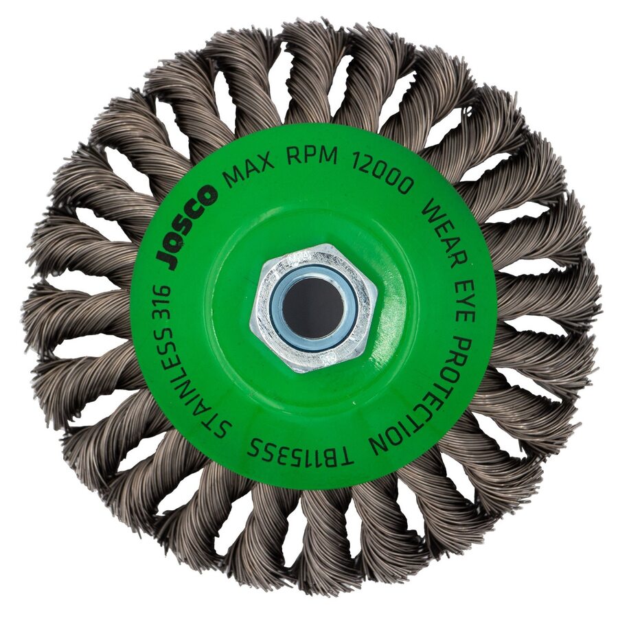 Josco - Brush Bevel TK24 - 115 x 1R x M14 0.50 Stainless 316 | TB1153SS