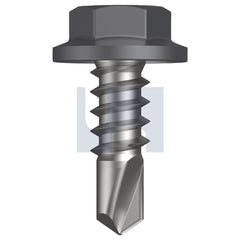 Hobsons - #8-18 x 12 - Basalt - Metal SDS Flanged Hex Head - Class 4 - Qty 1000 | TBAM4FH0818012