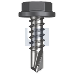 Hobsons - #10-16 x 16 BASALT - CL4 AS3566 METAL SDS FLANGED HEX HEAD | FS180-BA (Pack of 1000)