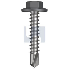 Hobsons - #12-14 x 30 - Basalt - Metal SDS Flanged Hex Head - Class 4 | TBAM4FH1214030