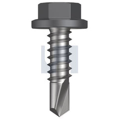 Hobsons - #14-14 x 22 - Basalt - Metal SDS Flanged Hex Head - Class 4 | TBAM4FH1414022