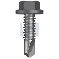 Hobsons - #14-20 x 22 - Basalt - Metal SDS Flanged Hex Head - Class 4 - Qty 1000 | TBAM4FH1420022