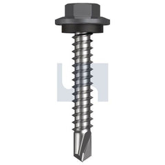 Hobsons - #12-14 x 35 - Basalt - Metal SDS Hex Head + Washer - Class 4 | TBAM4SH1214035