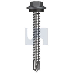 Hobsons - #12-14 x 45 - Basalt - Metal SDS Hex Head + Washer - Class 4 | TBAM4SH1214045