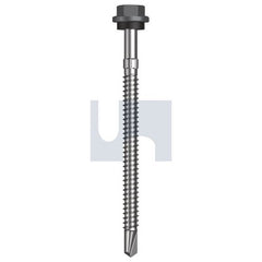 Hobsons - #14-14 x 90 - Basalt - + Scratchguard Metal SDS Hex Head + Washer - Class 4 | TBAM4SS1414090