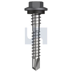 Hobsons - #12-14 x 37 - Basalt - Metal SDS Hex + Washer + Xgrip - Class 4 | TBAM4XH1214037