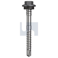 Hobsons - #12-14 x 55 - Basalt - + Scratchguard Metal SDS Hex + Washer + Xgrip - Class 4 | TBAM4XS1214055