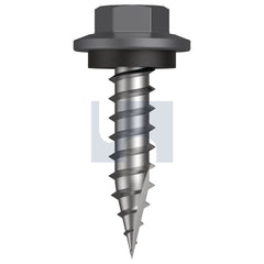 Hobsons - #12-11 x 25 BASALT - CL4 AS3566 TYPE 17 HEX HEAD + WASHER | Q600-BA (Pack of 1000)