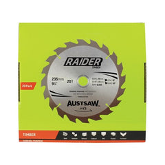 Austsaw - Raider Timber Blade 235mm x 25 Bore x 20 Teeth Bulk Pack (X20) | TBR2352520B