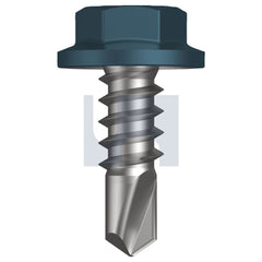 Hobsons - #8-18 x 12 - Blue Ridge (Pacific Blue) - Metal SDS Flanged Hex Head - Class 4 - Qty 1000 | TBRM4FH0818012