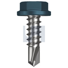 Hobsons - #10-16 x 16 BLUE RIDGE (PACIFIC BLUE) -CL4 AS3566 METAL SDS FLANGED HEX HEAD | Q180-BR (Pack of 1000)